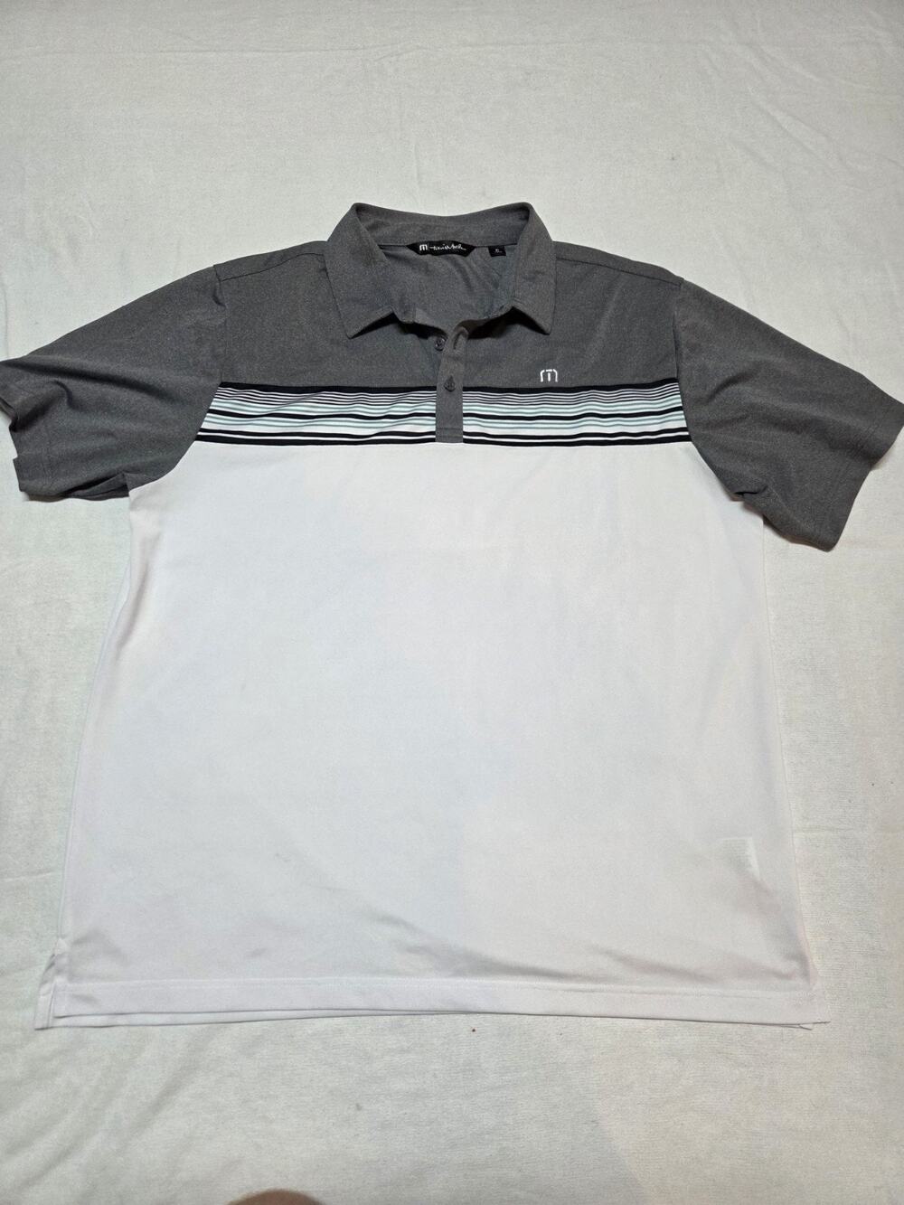 travis matthew polo Shirt Xl Short Sleeve White And Grey